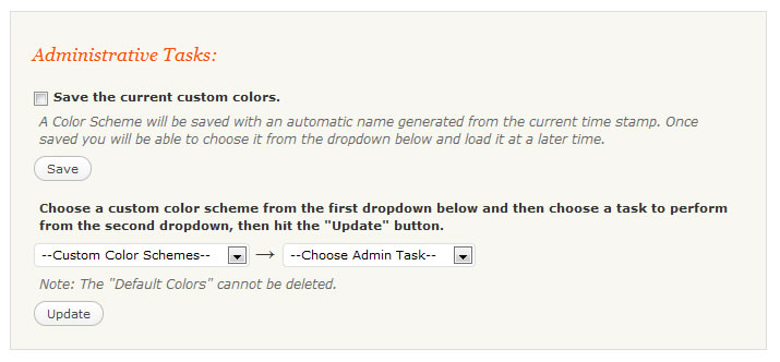 Custom Colors Administration